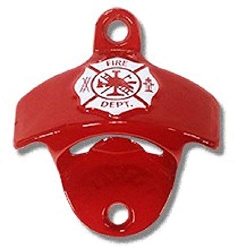 Embossed Fireman Shield Fire Department Wall Bottle Opener