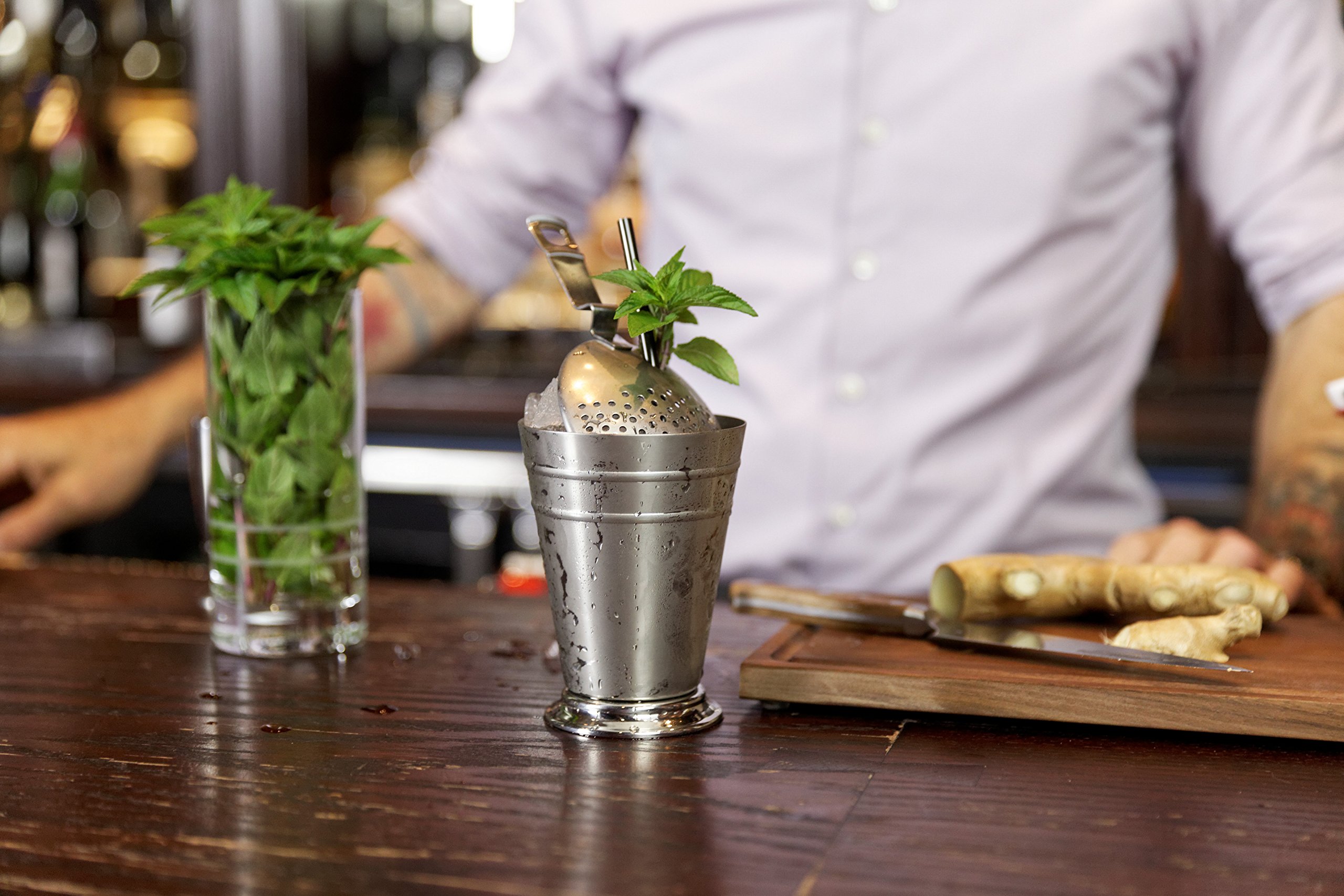 Crafthouse by Fortessa Professional Metal Barware/Bar Tools by Charles Joly, 6" Stainless Steel Julep/Cocktail Strainer