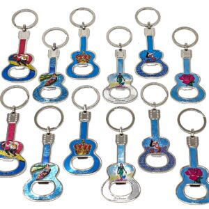 Arimex Mexican Loteria Guitar Keychain bottle opener party favor 12 pcs Assorted fun Mexican party favor For Cinco de mayo, Fiestas, Birthday Parties Bodas Quinceaneras Recuerdo Mexican novelty gifts