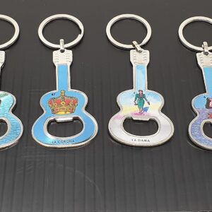 Arimex Mexican Loteria Guitar Keychain bottle opener party favor 12 pcs Assorted fun Mexican party favor For Cinco de mayo, Fiestas, Birthday Parties Bodas Quinceaneras Recuerdo Mexican novelty gifts