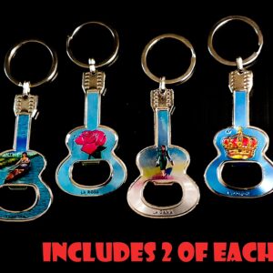 Arimex Mexican Loteria Guitar Keychain bottle opener party favor 12 pcs Assorted fun Mexican party favor For Cinco de mayo, Fiestas, Birthday Parties Bodas Quinceaneras Recuerdo Mexican novelty gifts