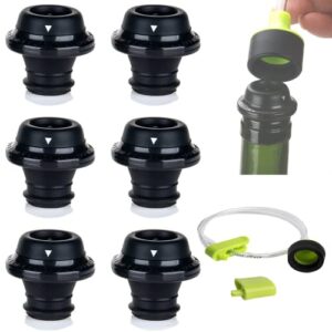 wine stoppers vacuum accessory hose compatible with foodsaver(6 wine corks + 1 hose)