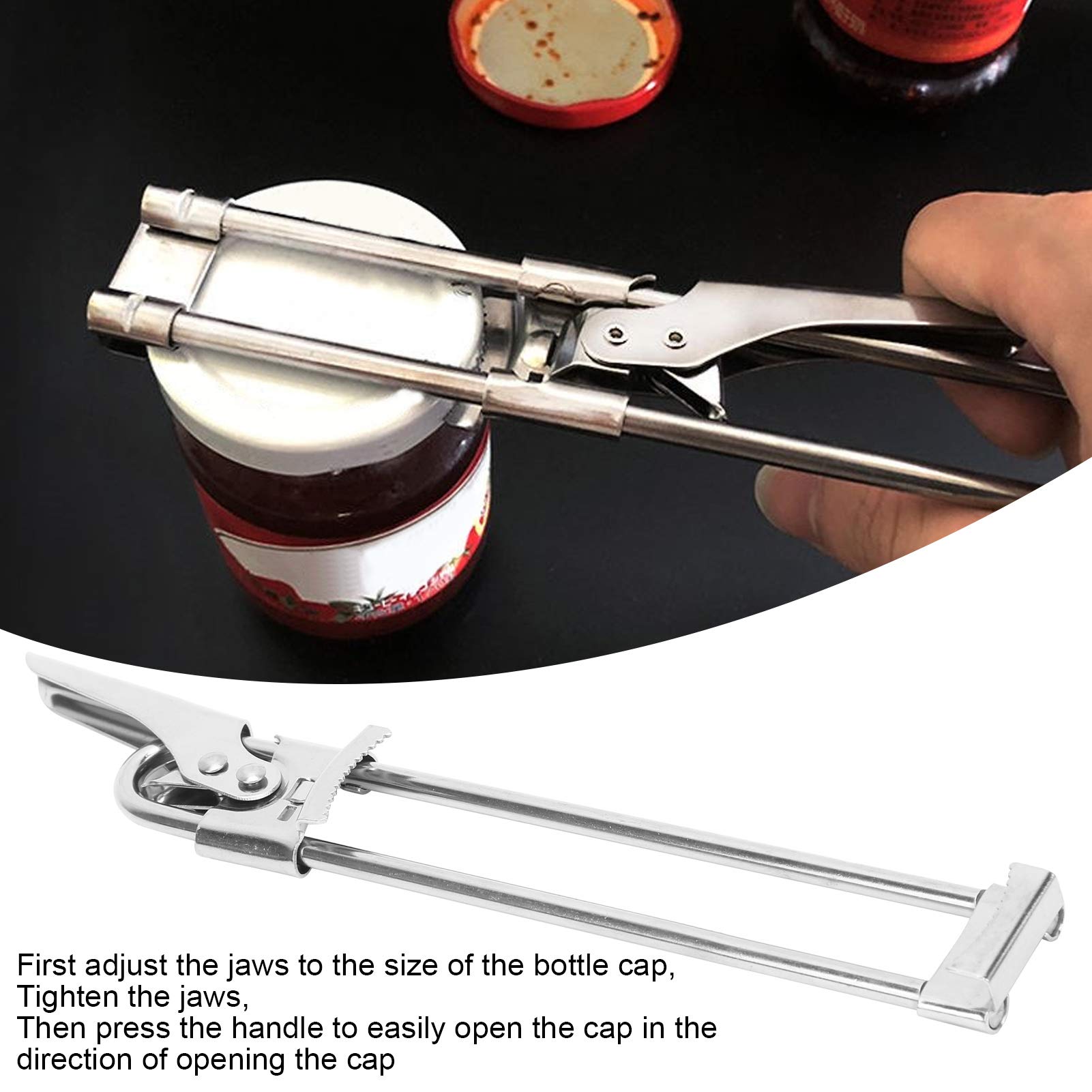 Opener Adjustable Jar Bottle Opener Adjustable Multifunctional Stainless Steel Adjustable Lid Gripper Manual Jar Bottle Opener Kitchen Accessories