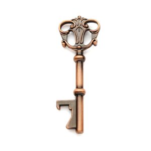 OnePlace Gifts 4 Antique Copper Key Handheld Bottle Openers, Rustic, 7.8cm