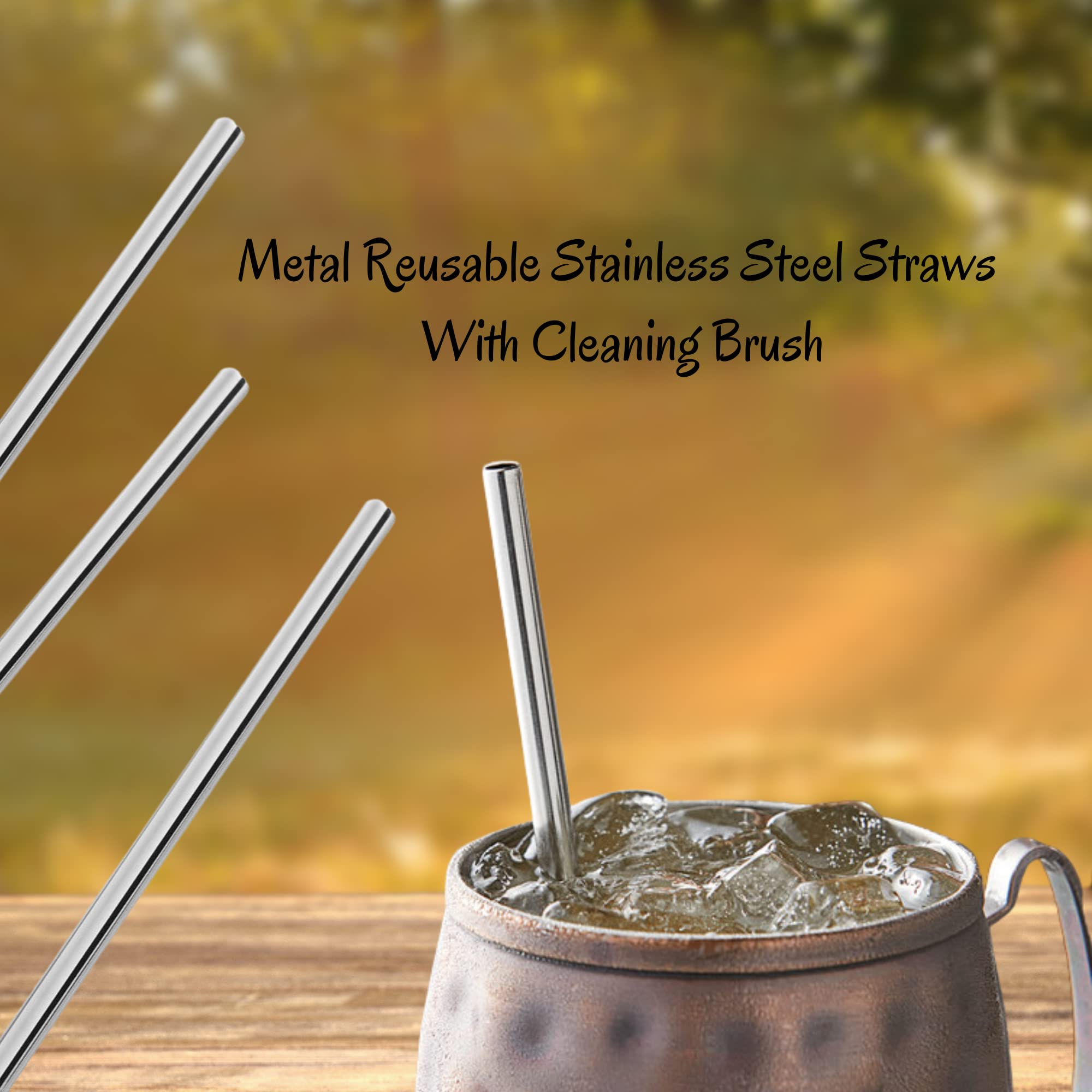 Bloody Mary Bar Supplies Set, Includes Glass Rimmer, 4 Stainless Steel Reusable Cocktail Picks, and 4 Stainless Steel Reusable Straws with Cleaning Brush. Gift Set, Bartender Kit, Drink Bundle.