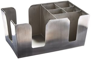 american metalcraft, inc. american metalcraft bars7 stainless steel bar caddy with 6 compartments, satin finish, silver