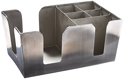 American METALCRAFT, Inc. American Metalcraft BARS7 Stainless Steel Bar Caddy with 6 Compartments, Satin Finish, Silver