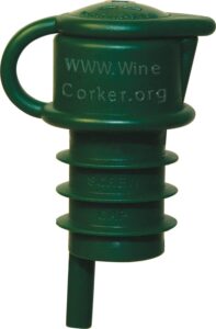 haley's corker 5-in-1 wine aerator, stopper, pourer, filter and re-corker, screw top