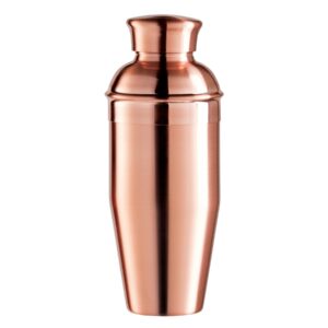 oggi classic cocktail shaker copper - 26 oz, stainless steel construction, built in strainer - ideal home bar drink mixer, bartender kit, essential bar accessories