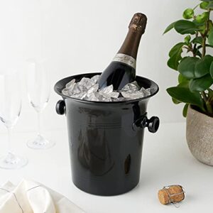 True Black Ice Bucket with Handles, Beverage Tub for Parties, Wine and Champagne Drink Bucket for Outdoor and indoors entertaining, 3 liter, Black