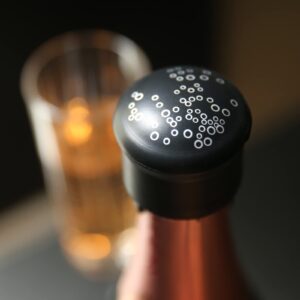 Capabunga CapaBubbles Sparkling Wine Bottle Stopper, Bubbles, Reusable Bottle Cap Good Day, Seal Open Bottles to Preserve Sparkling Wine, Beer or Other Carbonated Beverages