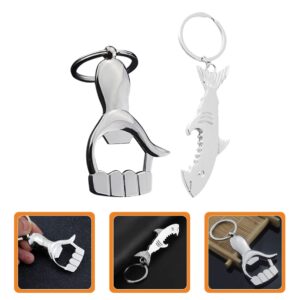 VICASKY 2pcs Key Chain Can Opener Beer Cap Lifter Beer Bottle Opener Cola Bottle Opener Keyring Bottle Opener Wine Lifter Bottle Brish Beer Shotgunning Tool Zinc Alloy Thumb Supplies