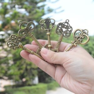50 Pcs Bronze Skeleton Key Beer Bottle Opener With 100 Pcs Thank You Card and 98 Feet Hemp Rope for Wedding Party Favors (50pcs Bronze)