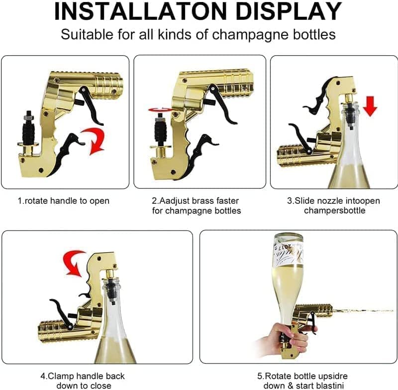 SIULAS Champagne Gun, 4th Generation Upgraded Beer Gun Shooter, Adjustable Champagne Spray Gun, for All Kinds of Bachelorette Parties, Birthdays, Celebrations (g6)