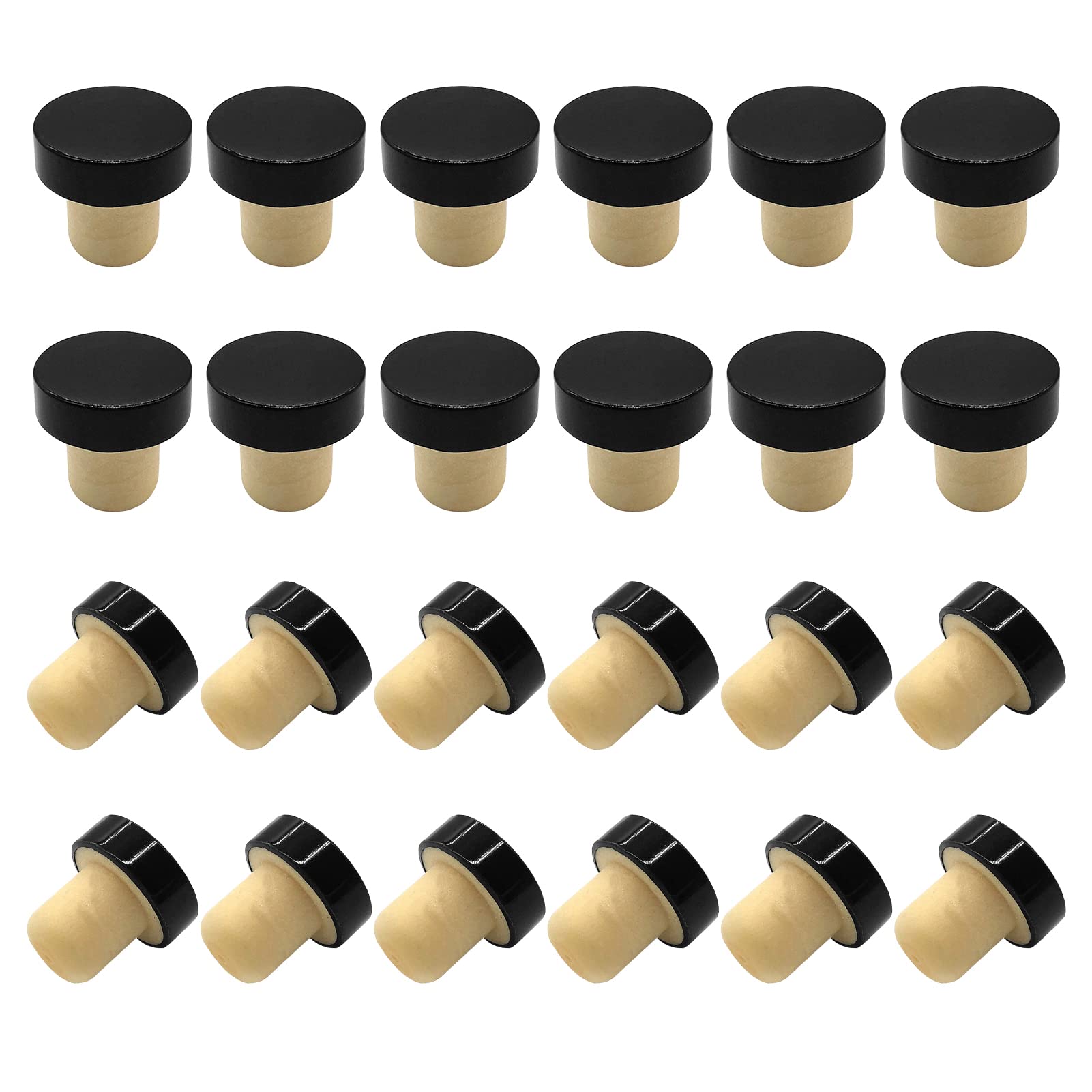 Wine Bottle Cork Stopper, 24Pcs T-shaped Stopper Cork Wine Stopper Bottle Stoppers Reusable Wine Bottle Stopper Sealing Plug Bottle Cap for Wine Beer Bottles DIY Craft