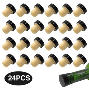 Wine Bottle Cork Stopper, 24Pcs T-shaped Stopper Cork Wine Stopper Bottle Stoppers Reusable Wine Bottle Stopper Sealing Plug Bottle Cap for Wine Beer Bottles DIY Craft