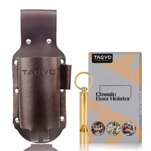 tagvo beer holster, leather classic beer holster bottle holders - brass whistle bottle opener included, gift for men father day