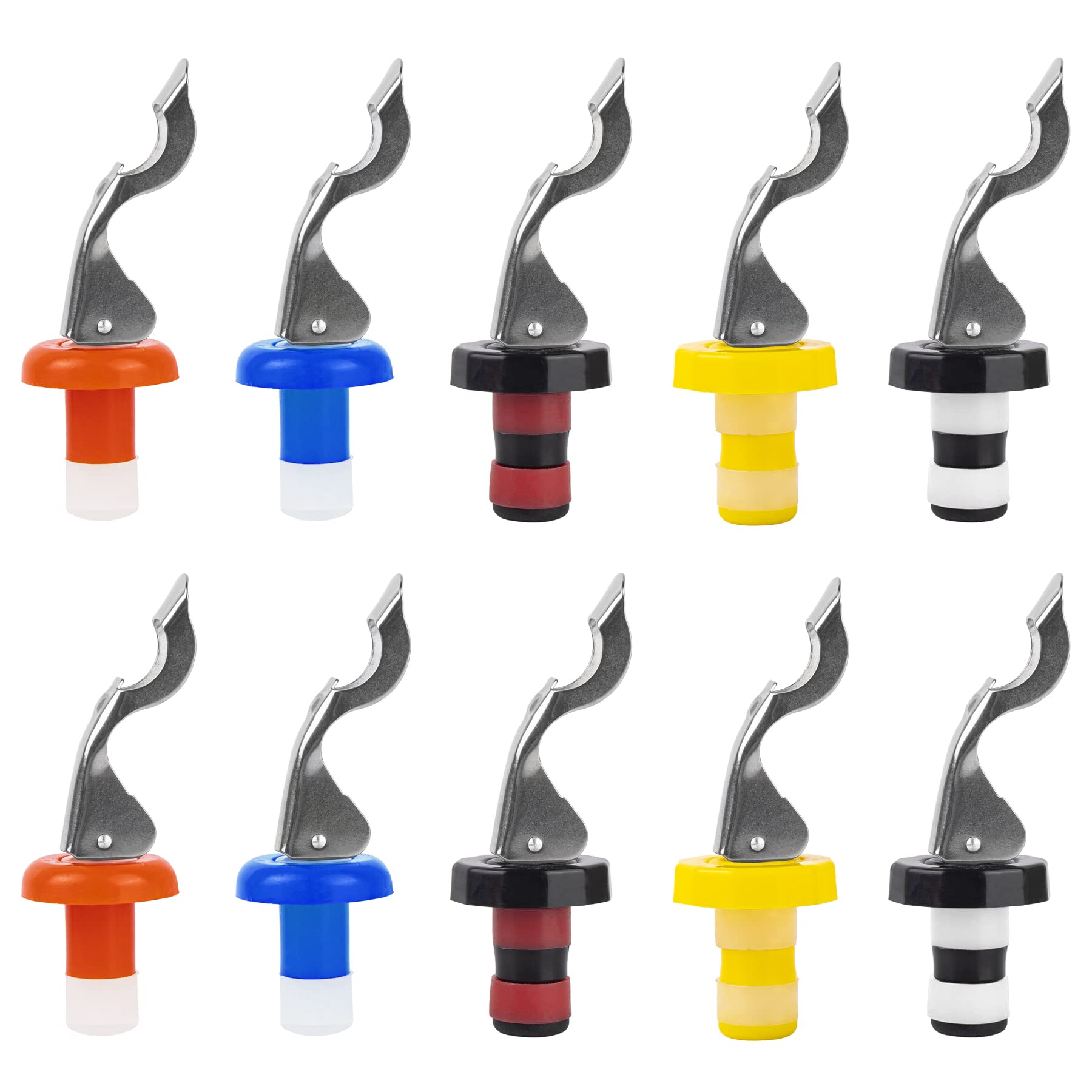 AUEAR, 10Pcs Wine Stoppers Silicone Bottle Caps Stopper Food-safe Plug Reusable Cork Reusable Corks Expanding Manual Beverage for Beer Whiskey Soda Water Supplies Creates Airtight Seal