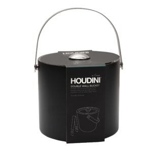 houdini ice bucket, includes tongs, black
