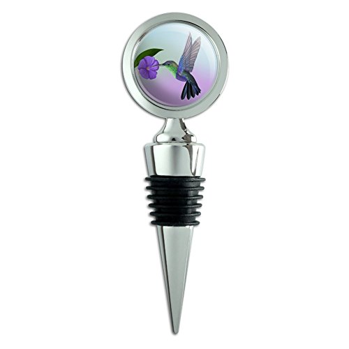 Hummingbird Crowned Woodnymph Purple Violet Wine Bottle Stopper