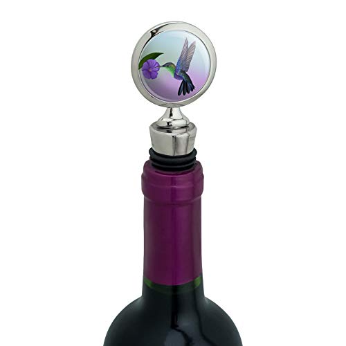 Hummingbird Crowned Woodnymph Purple Violet Wine Bottle Stopper