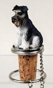 schnauzer gray uncropped tiny one bottle stopper dtb103b by conversation concepts