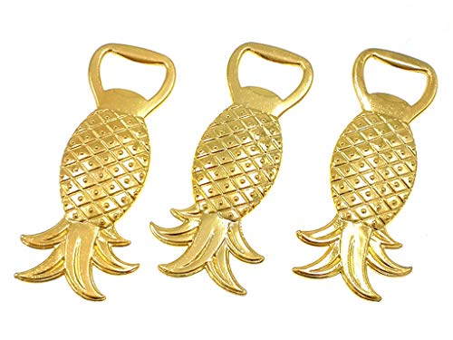 Kinteshun Pineapple Bottle Opener for Wedding Party Favor (12pcs,Golden Tone)