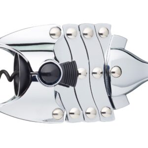 BarCraft Lazy Fish Corkscrew and Bottle Opener, Stainless Steel Wine Opener, 16.5 x 7.5 x 4.5cm, Silver