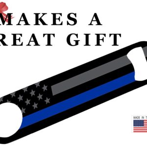 Thin Blue Line Police Officer Subdued Speed Bottle Opener Heavy Duty Gift Law Enforcement Blue Lives Matter Flag