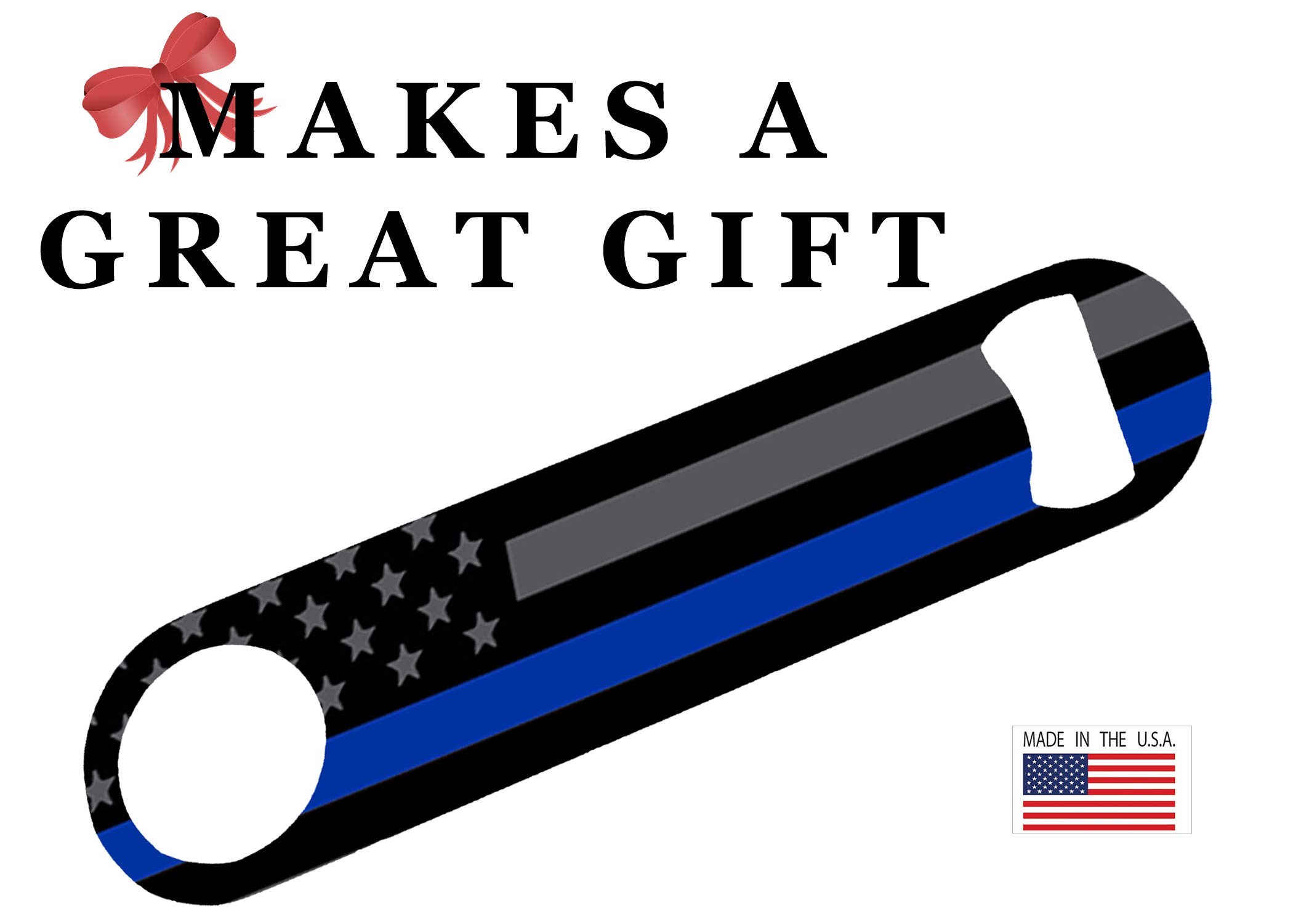 Thin Blue Line Police Officer Subdued Speed Bottle Opener Heavy Duty Gift Law Enforcement Blue Lives Matter Flag