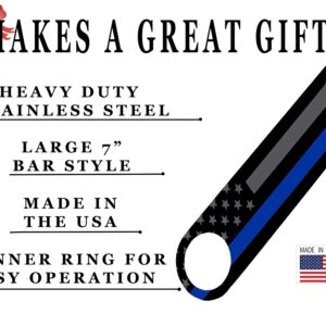 Thin Blue Line Police Officer Subdued Speed Bottle Opener Heavy Duty Gift Law Enforcement Blue Lives Matter Flag