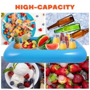 Hemoton 2pcs 30 Cooler for Party Buffet Pallet Party Salad Cooler Ice Chilled Server Inflatable Bar Coolers Beverage Cooler Inflatable Cooler Inflatable Drink Serving Tray Pool White Food