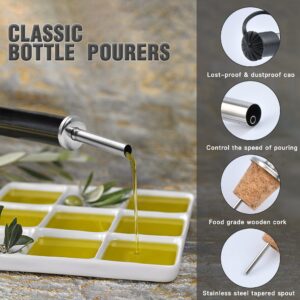 Worldity 16PCS Wine Cork Pourer Spout, Stainless Steel Wine Pourers, Liquor Dispenser with Dust Cap, Oil Pouring Spout Rubber Wine Bottle Corks for Wine Olive Oil Vinegar Bottles