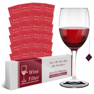 weesigei wine filter sulfite purifier: wine filters remover histamines sulfite - alleviates headaches prevent wine sensitivities (24 packs)