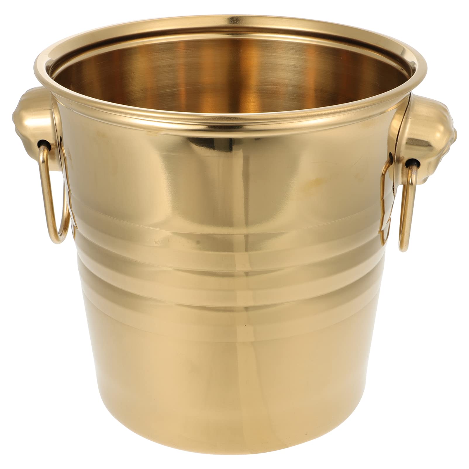 Sewroro Stainless Steel Ice Bucket Beer Whisky Cooling Containers Tiger Head Ice Bucket Wine Champagne Bucket Bar Party Favor- 3L (Golden)