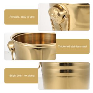 Sewroro Stainless Steel Ice Bucket Beer Whisky Cooling Containers Tiger Head Ice Bucket Wine Champagne Bucket Bar Party Favor- 3L (Golden)