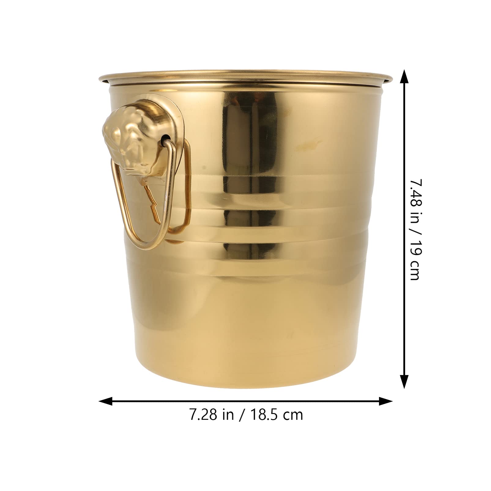 Sewroro Stainless Steel Ice Bucket Beer Whisky Cooling Containers Tiger Head Ice Bucket Wine Champagne Bucket Bar Party Favor- 3L (Golden)