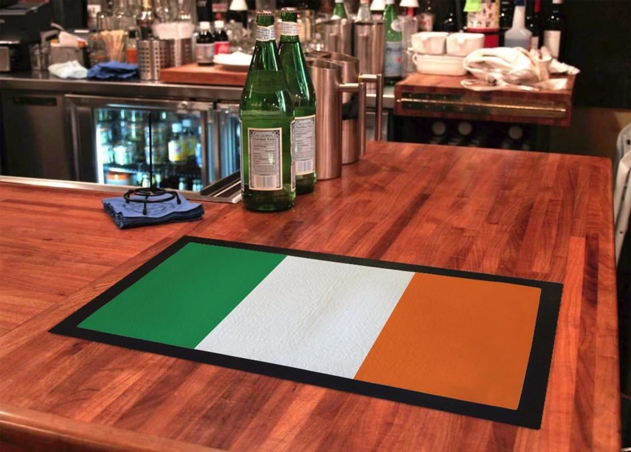 Rubber Bar Mat Bar Runner Irish Flag Spill Mat Gift Idea