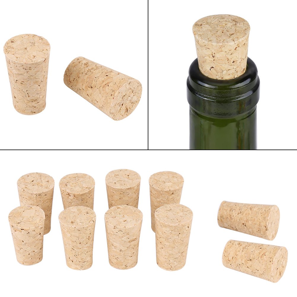 10pcs/set Tapered Cork Plugs, Cork Tapered Corks Wooden Wine/Beer Bottle Stopper(Beer Bottle20x15x35)