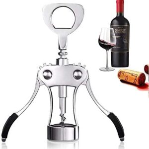 New Upgrade Wing Corkscrew Wine Bottle Opener,Premium Sturdy Zinc Alloy Wine Cork and Beer Cap Remover,Multifunctional Bottles Opener for Kitchen Restaurant Bars,Professionals