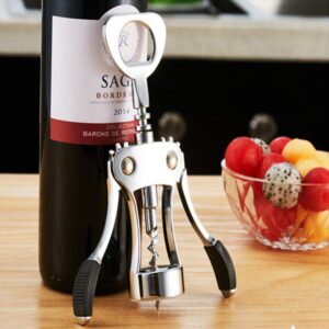 New Upgrade Wing Corkscrew Wine Bottle Opener,Premium Sturdy Zinc Alloy Wine Cork and Beer Cap Remover,Multifunctional Bottles Opener for Kitchen Restaurant Bars,Professionals