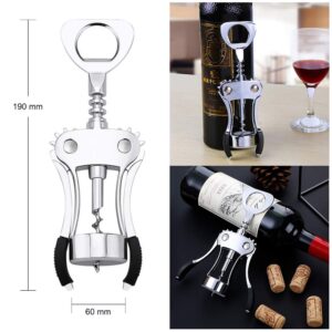 New Upgrade Wing Corkscrew Wine Bottle Opener,Premium Sturdy Zinc Alloy Wine Cork and Beer Cap Remover,Multifunctional Bottles Opener for Kitchen Restaurant Bars,Professionals