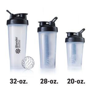 BlenderBottle Classic Loop Top Shaker Bottle, 20-Ounce, Clear/Black