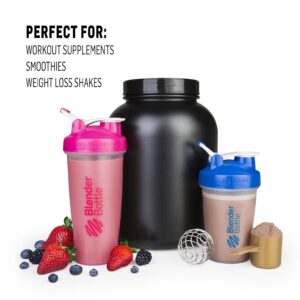 BlenderBottle Classic Loop Top Shaker Bottle, 20-Ounce, Clear/Black