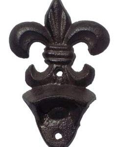 MIDWEST CRAFT HOUSE Bottle Opener Mardi Gras New Orleans Fleur De Lis Cast Iron Home Bar Mountable