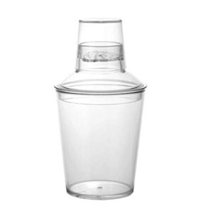 clear 3 piece 18 oz. plastic cocktail shaker