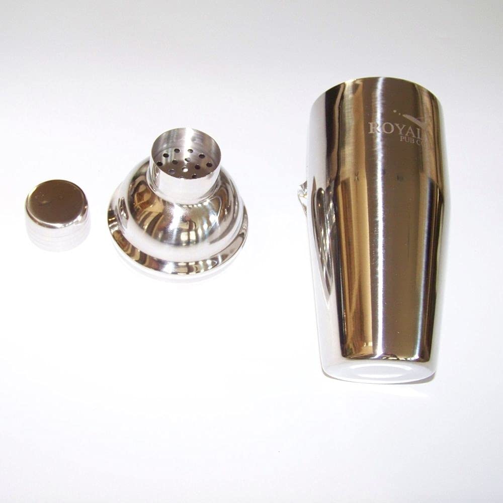 Generic Royal Pub Co Large Capacity 25 oz. Bar Shaker,Stainless Steel Cocktail Shaker for Impressive Mixology/Martini Shaker with Built In Strainer for Bartending/Home Bar accessory,Silver,Cobbler