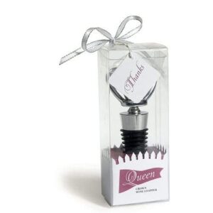 WEDDINGSTAR Queen Crown with Crystals Wine Stopper in Gift Packaging, Silver, One Size (8866)