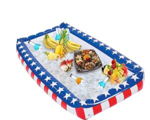 patriotic inflatable serving bar ice buffet cooler salad serving trays - 4th of july party supplies, independence day fourth of july party bbq cooler indoor outdoor picnic pool party by 4e's novelty