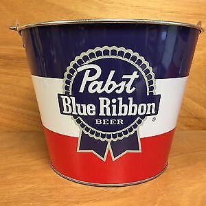 Pabst Blue Ribbon PBR Metal Beer Bucket